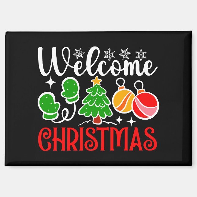 Welcome Christmas Tree And Ornaments-23758 Magnet (Front)