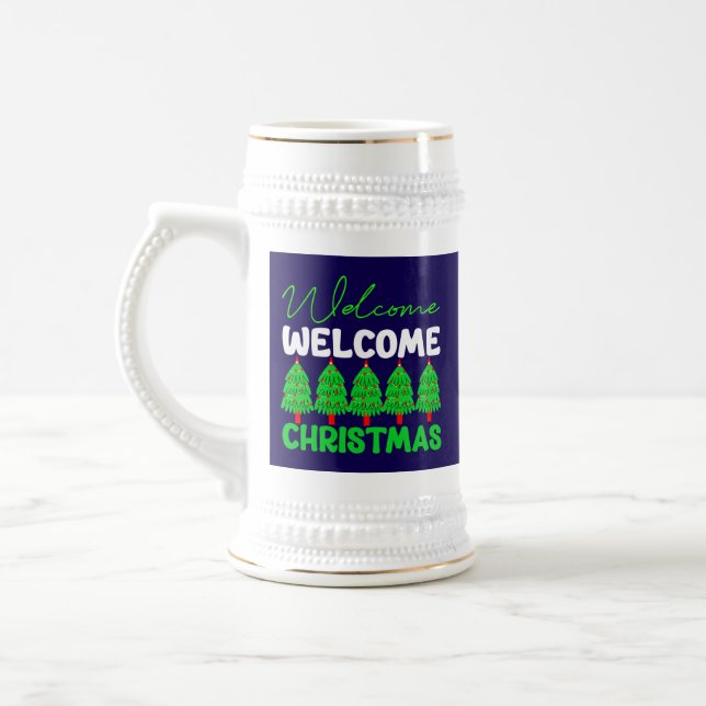 Welcome Christmas Tree Holiday Design-85600 Beer Stein (Left)
