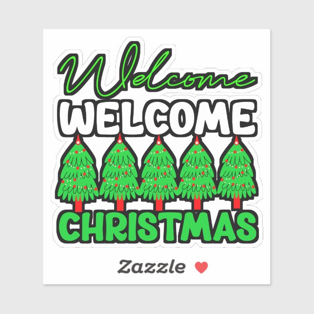 Welcome Christmas Tree Holiday Design-85600 Sticker (Sheet)