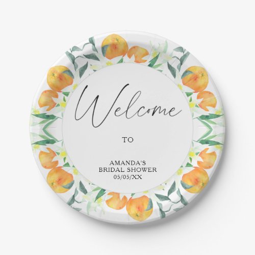 Welcome _ Citrus _ Bridal shower Paper Plates