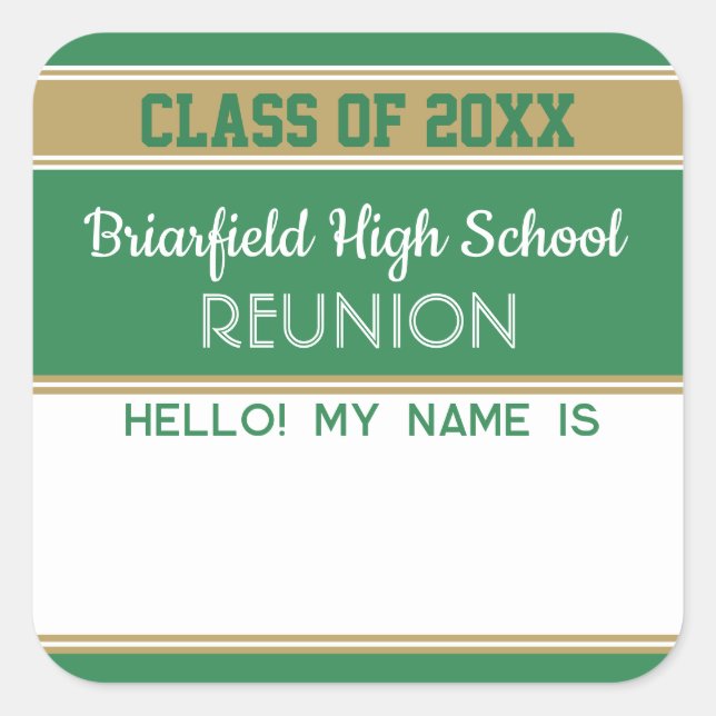 Welcome! Class Reunion Matte name tag Sticker (Front)