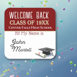 Welcome! Class Reunion name tag stickers