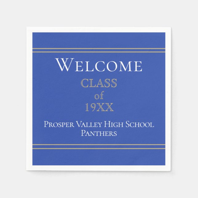 Welcome class reunion party napkins (Front)