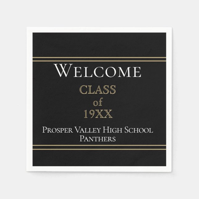 Welcome class reunion party napkins (Front)