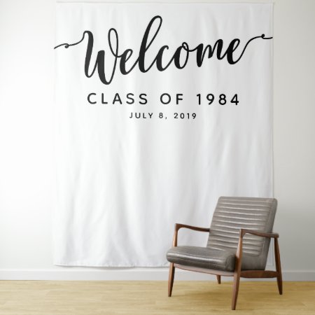 Welcome Class Reunion Photo Booth Backdrop Banner