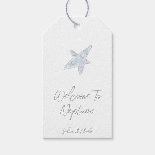 Welcome Coastal Wedding Gift Tags (Front)