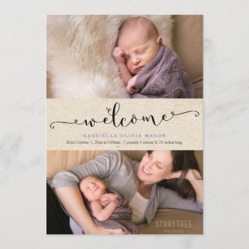 Welcome Collage Announcement by PinkMoonPaperie at Zazzle