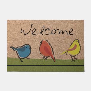 Welcome Colorful Bird Doormat, Animal Cute Doormat