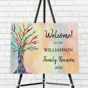 Welcome Colorful Family Tree Family Reunion Foam Board