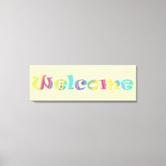 Welcome Colorful Pastels Word Art Canvas Print