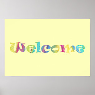 Welcome Colorful Pastels Word Art Poster