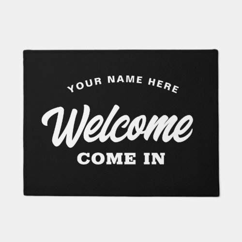 Welcome come in custom black doormat for shop