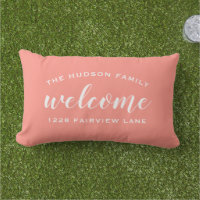 Welcome Coral Personalized Family Name Address