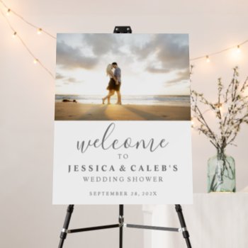Welcome Couple's Photo Shower Sign by Vineyard at Zazzle