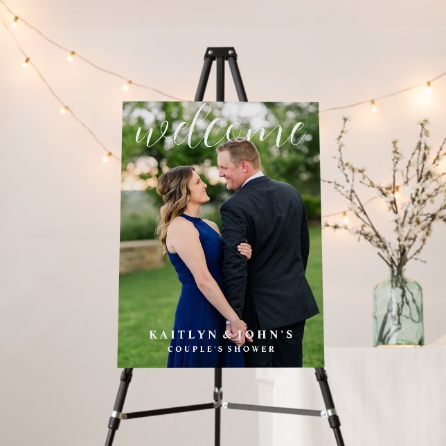 Welcome Couple's Photo Shower Welcome Sign (In Situ (Stand))