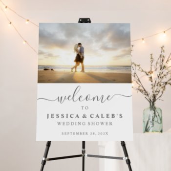 Welcome Couple's Photo Wedding Shower Sign by Vineyard at Zazzle