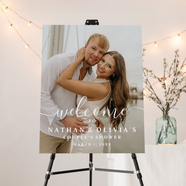 Welcome Couple's Shower Photo Wedding Sign (In Situ (Stand))