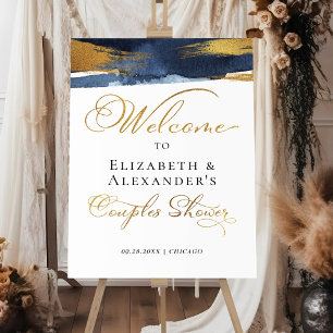 Welcome Couples Shower Signs Watercolor Abstract