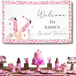 Welcome Cowboy Boots & Bubbly Bridal Shower Banner