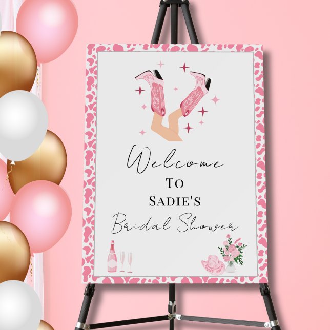 Welcome Cowboy Boots & Bubbly Bridal Shower  Foam Board (Creator Uploaded)