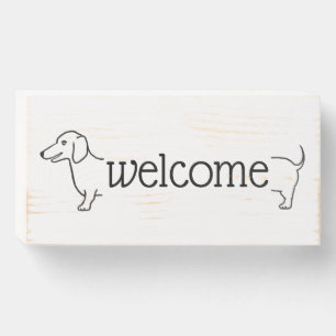 Welcome   Custom Dachshund Dog Wooden Box Sign