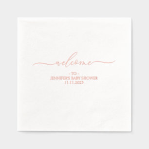 Welcome custom name baby shower foil napkins