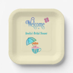 Welcome Custom Name Bridal Shower Teacup   Paper Plates