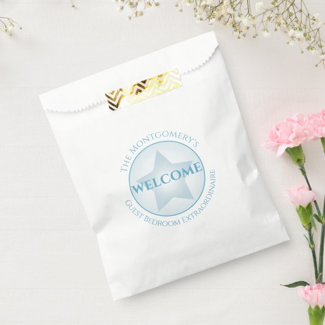 Welcome Custom Name Guest Bedroom Pastel Star Favor Bag (Sealed)