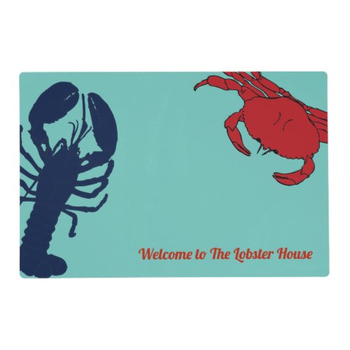 Welcome Customers Seafood Crab Lobster Placemat