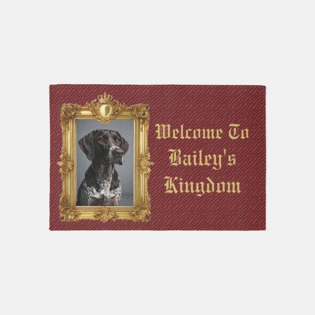Welcome Cute Dog House Custom Pet Photo Doormat Outdoor Rug (Front)