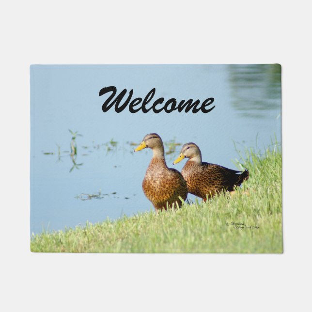 Welcome Cute Ducks Doormat (Front)