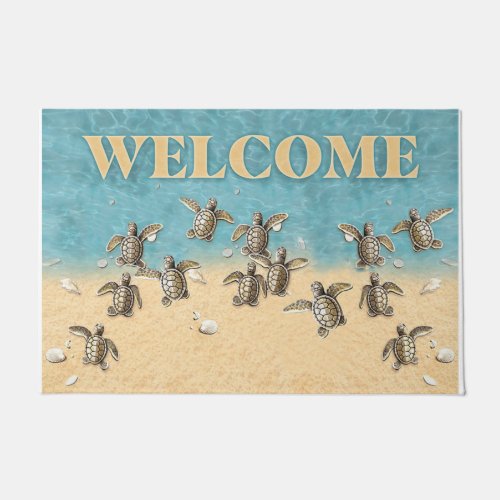 Welcome Cute Sea Turtle Doormat