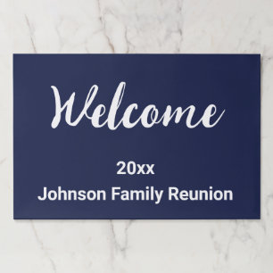 Welcome Dark Blue and White Name Family Reunion Paper Pad