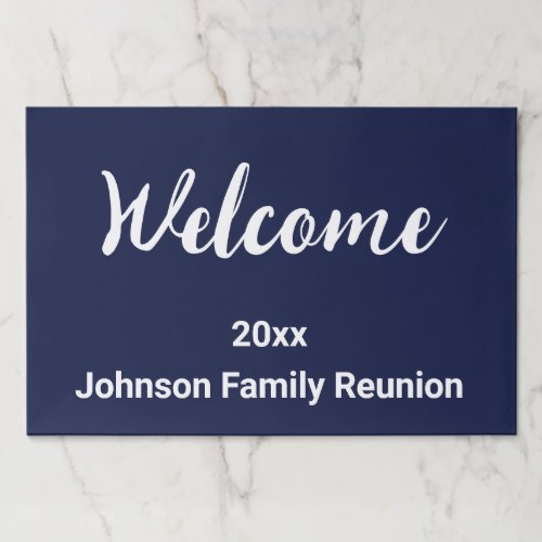 Welcome Dark Blue and White Name Family Reunion