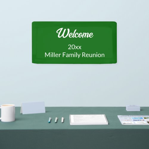 Welcome Deep Green and White Name Family Reunion