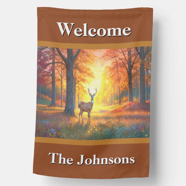 Welcome Deer House Flag (Front)