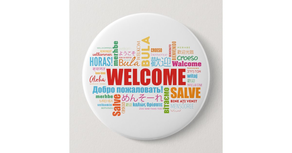 Welcome Different Languages Button | Zazzle