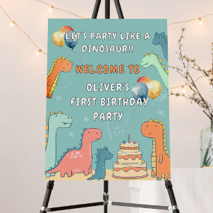 Welcome Dinosaur Roar Boy 1st Birthday Party  Foam Board