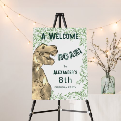 Welcome Dinosaur T_Rex Roar 8th Birthday Party Foam Board