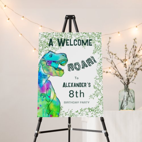 Welcome Dinosaur T_Rex Roar 8th Birthday Party Foam Board