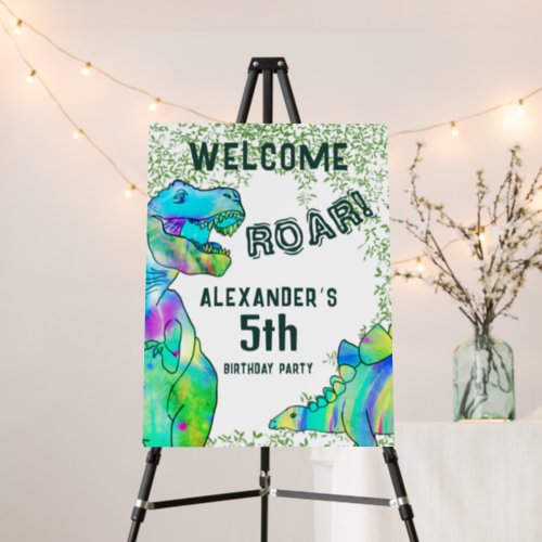 Welcome dinosaur T_Rex Roar birthday party Foam Board