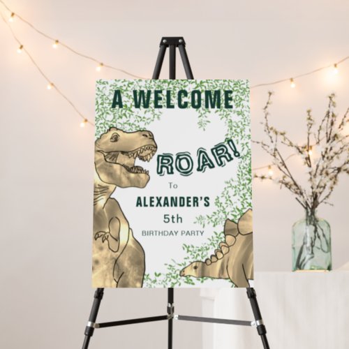 Welcome Dinosaur T Rex Roar Birthday Party Foam Board