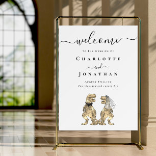 Welcome Dinosaur Theme Wedding Personalized Foam Board