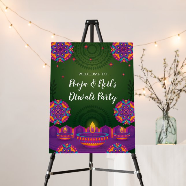 Welcome Diwali signs & Diwali poster Diwali decor (In Situ (Stand))