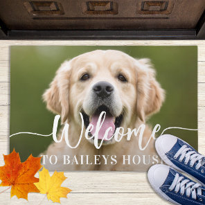 Welcome Dog Photo Custom Cat Dog Lover Entry Doormat