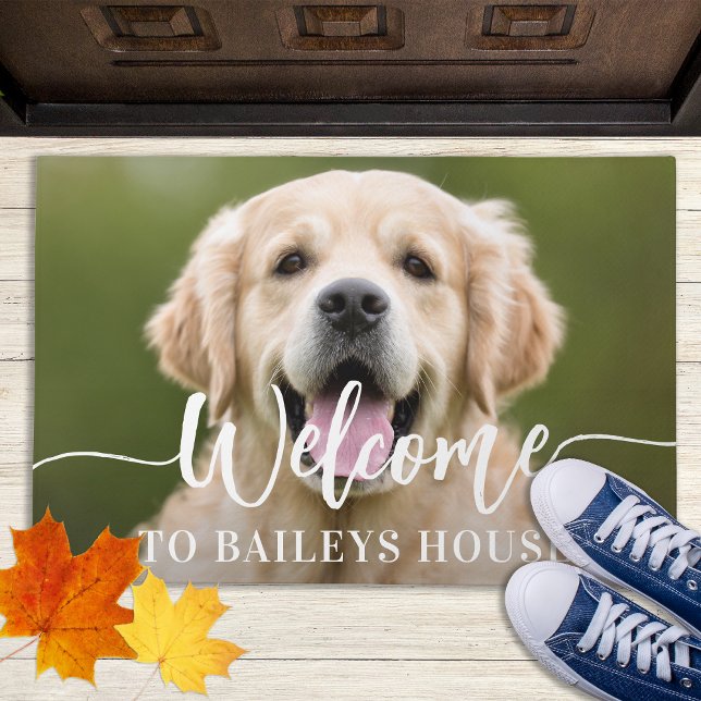 Welcome Dog Photo Custom Cat Dog Lover Entry Doormat (Creator Uploaded)