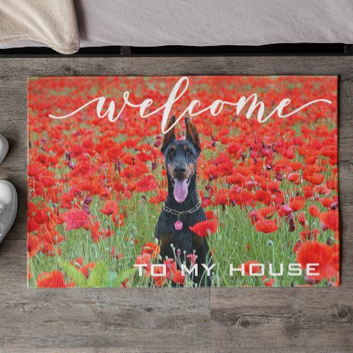 Welcome Dog photo Custom Doormat