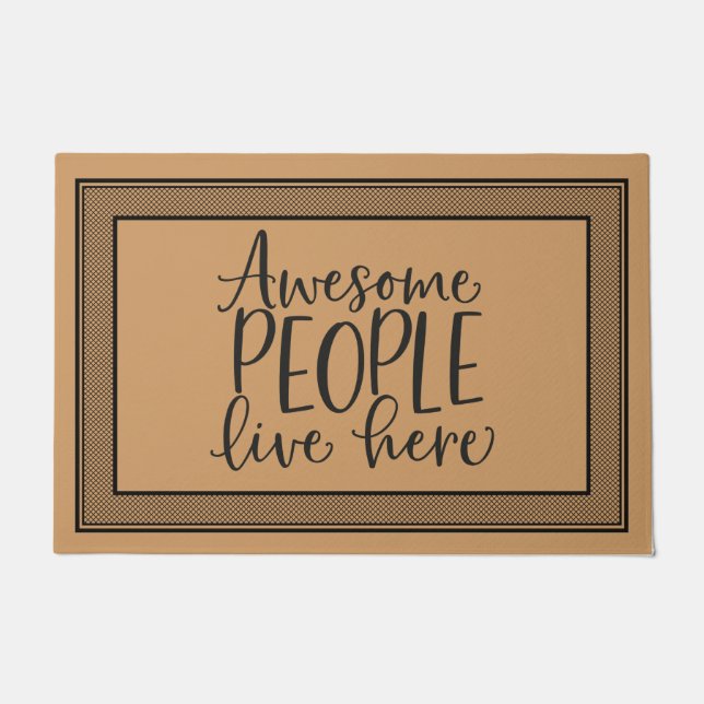 Welcome Door Mat Awesome People Live Here (Front)