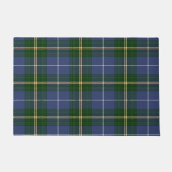 Welcome Door Mat  Blue Nova Scotia Tartan Plaid by Lighthouse_Route at Zazzle