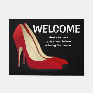 Welcome Door Mat Please Remove Your Shoes Black